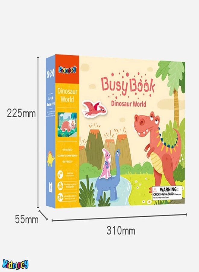 Kidology Montessori Quiet Book for Toddlers | Montessori Busy Book for Kids to Develop Learning Skills | Preschool Educational Travel Toy for Boys and Girls Sensory Book for Kids (Dinosaur World) - Image 3